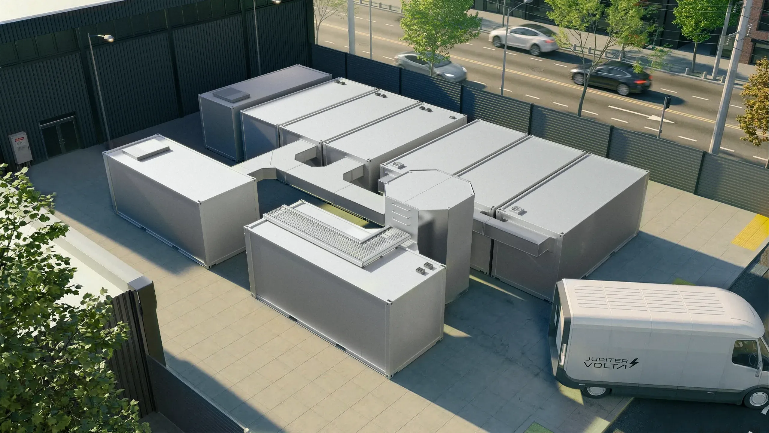 Isometric view of modular fusion power plant architecture