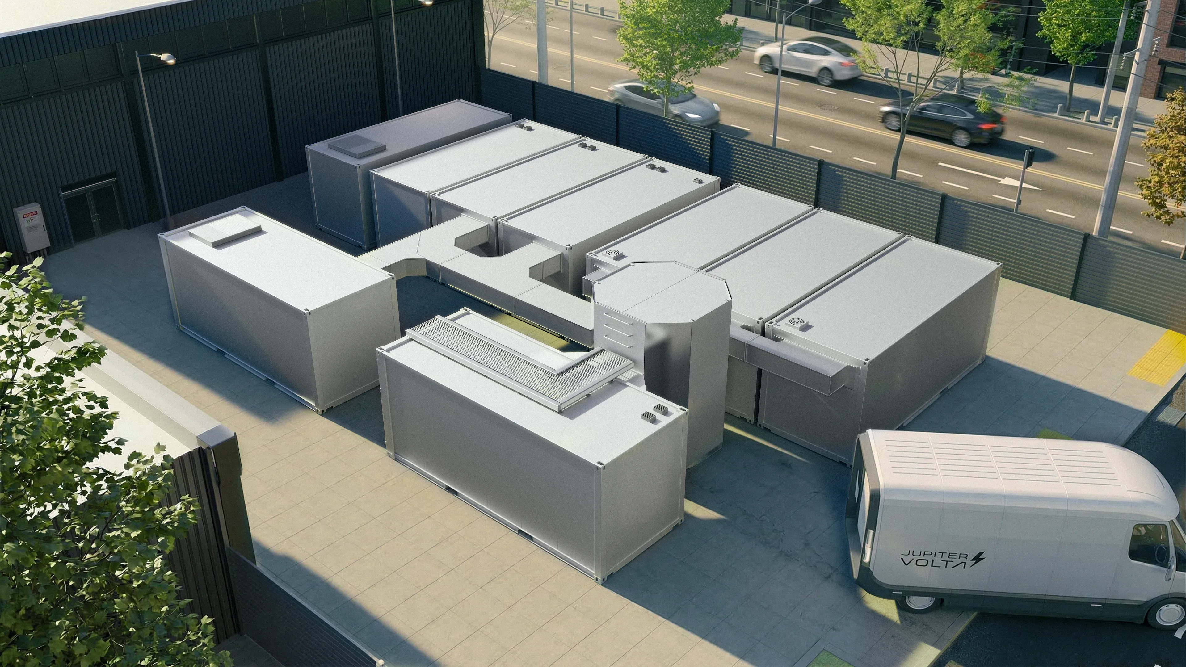Isometric view of modular fusion power plant architecture